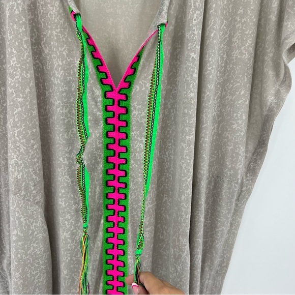 Pitusa Peru Caftan Maxi Cover Up Dress Beach Vacay Pool Cruise Standard Size - Picture 3 of 6